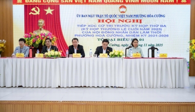 Hội nghị tiếp xúc cử tri phường hoà cường trước kỳ họp thứ ba hội đồng nhân dân lâm thời phường, nhiệm kỳ 2021-2026 Hội nghị tiếp xúc cử tri phường hoà cường trước kỳ họp thứ ba hội đồng nhân dân lâm thời phường, nhiệm kỳ 2021-2026